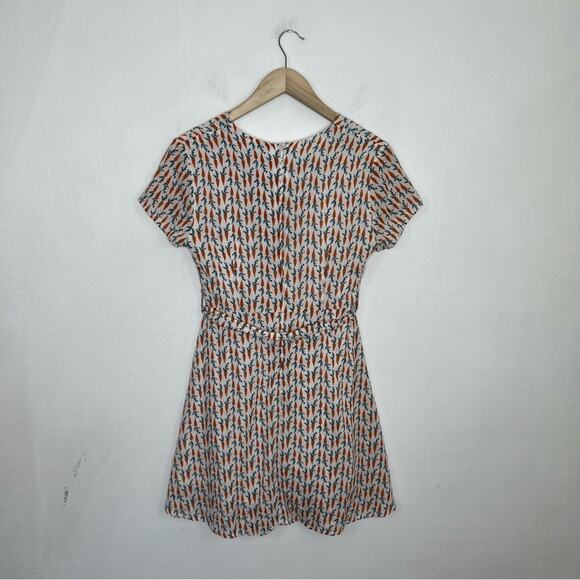 Stylish Orange and Black Patterned Dress - Picture 2 of 12